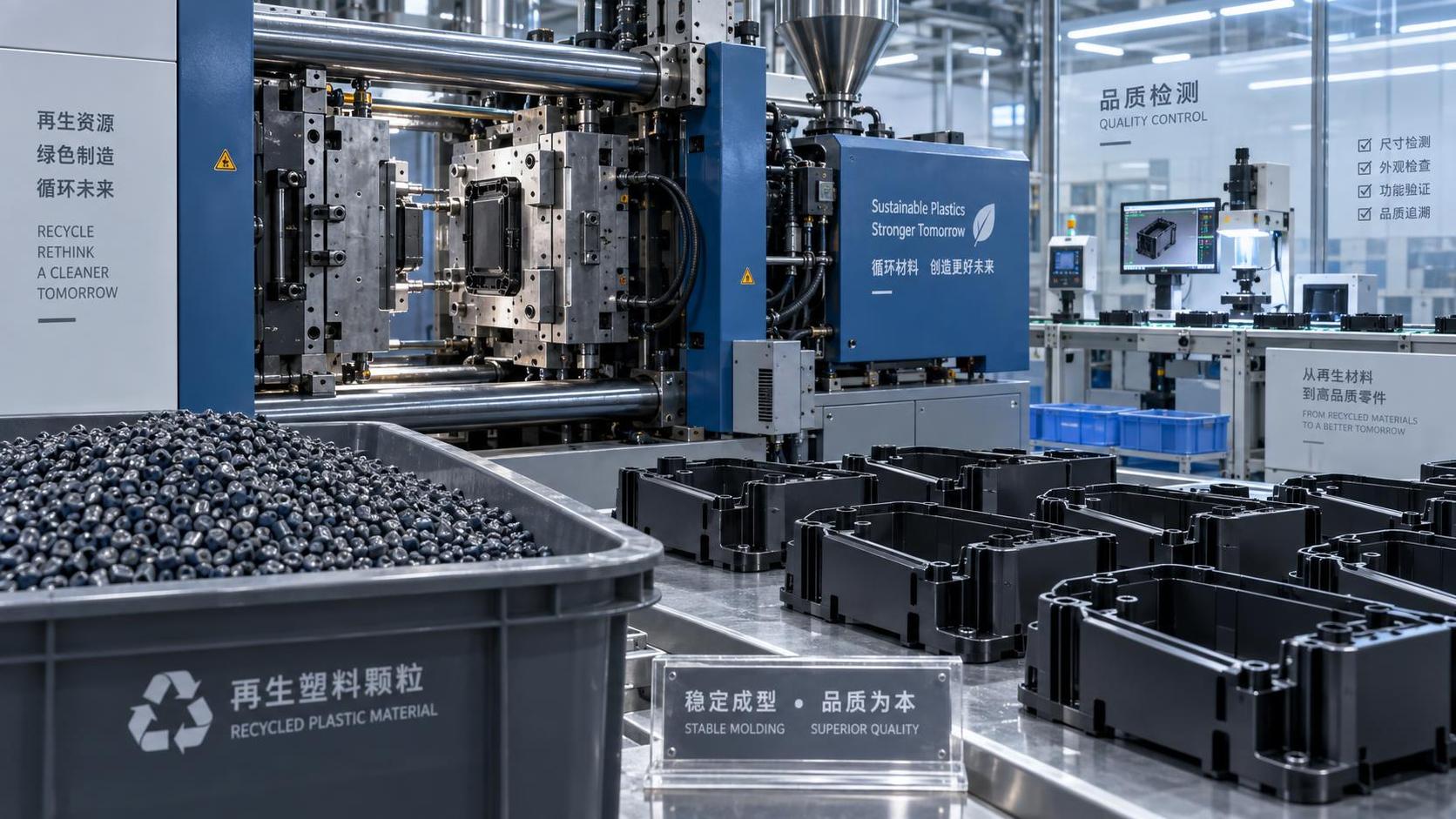 When does recycled injection moulding compound affect part quality?