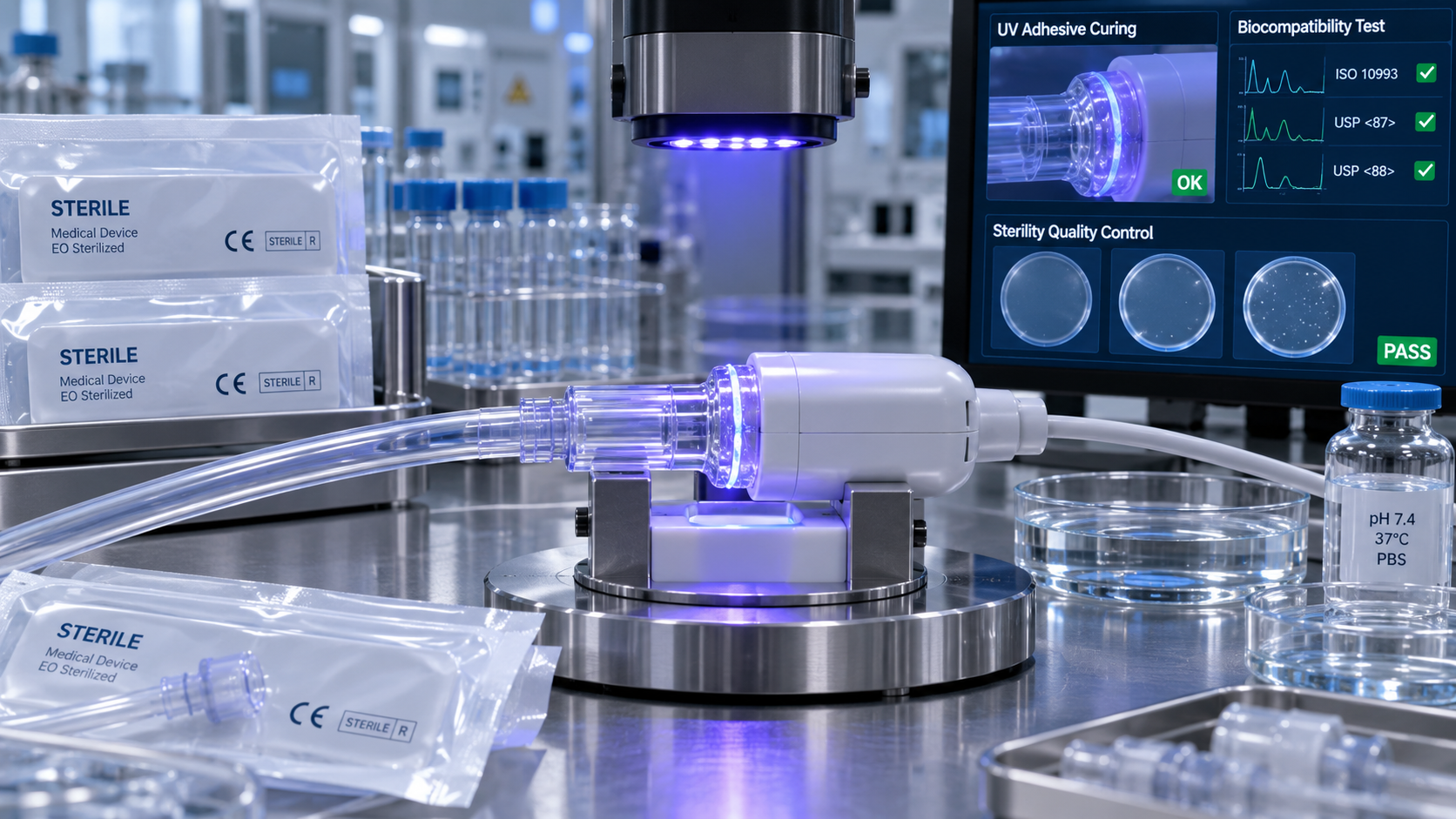 How to verify UV curable adhesives for medical device biocompatibility