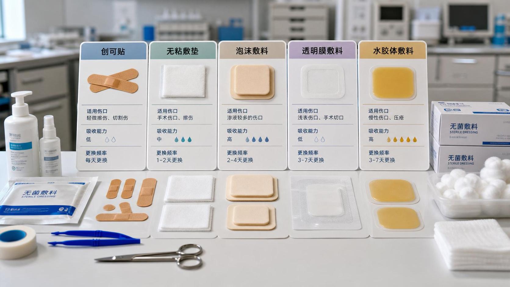 How to Select Bandages for Wound Type, Absorption, and Change Frequency