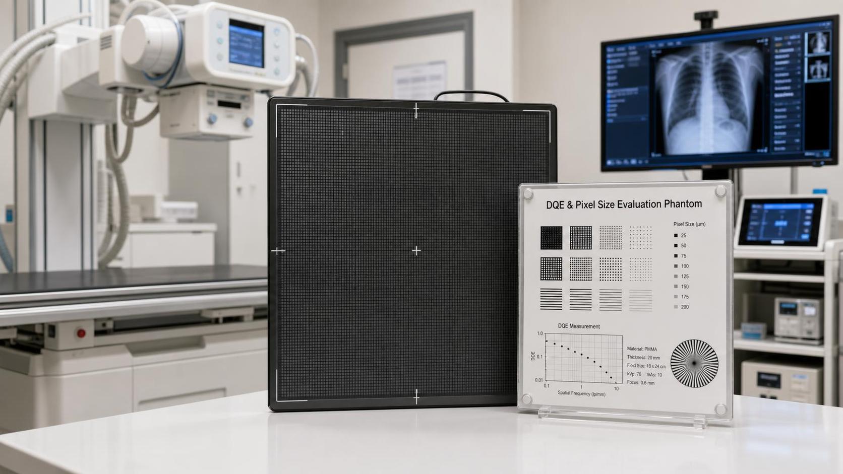 How to Evaluate DQE and Pixel Size in a Medical Imaging Detector