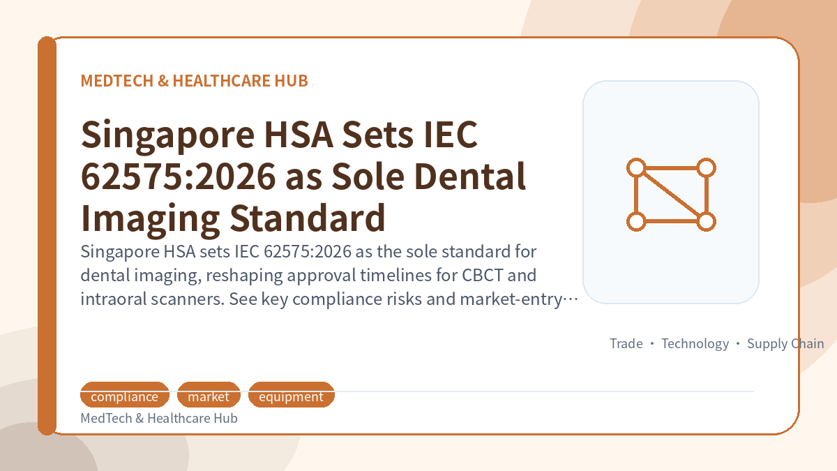 Singapore HSA Sets IEC 62575:2026 as Sole Dental Imaging Standard