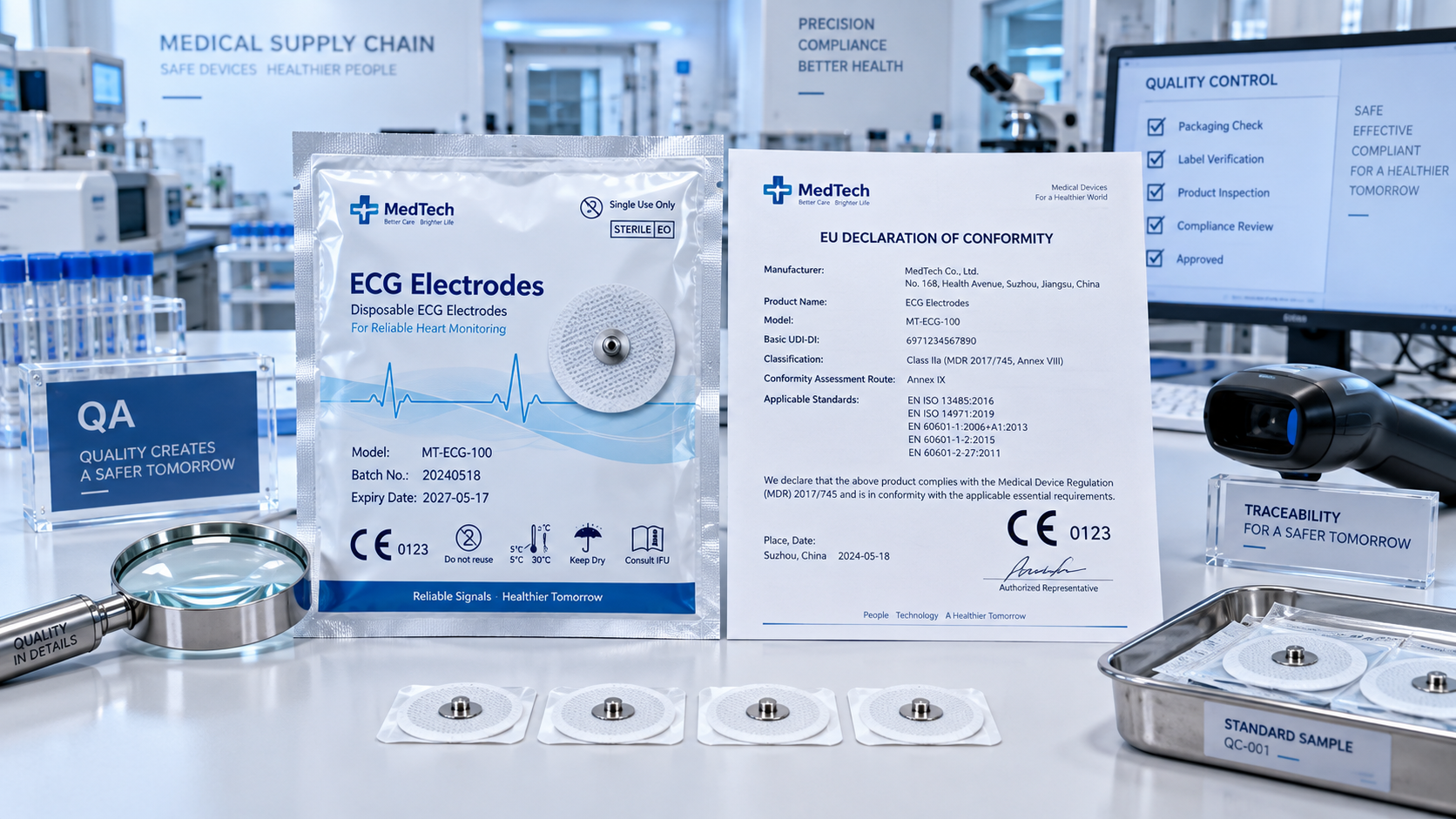 How to verify that ECG electrodes are genuinely CE certified