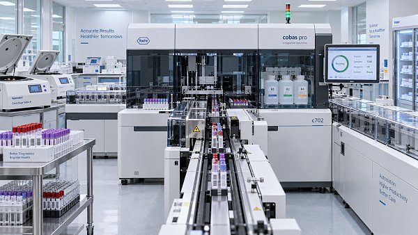 What throughput should diagnostic labs expect from biochemistry analyzers?