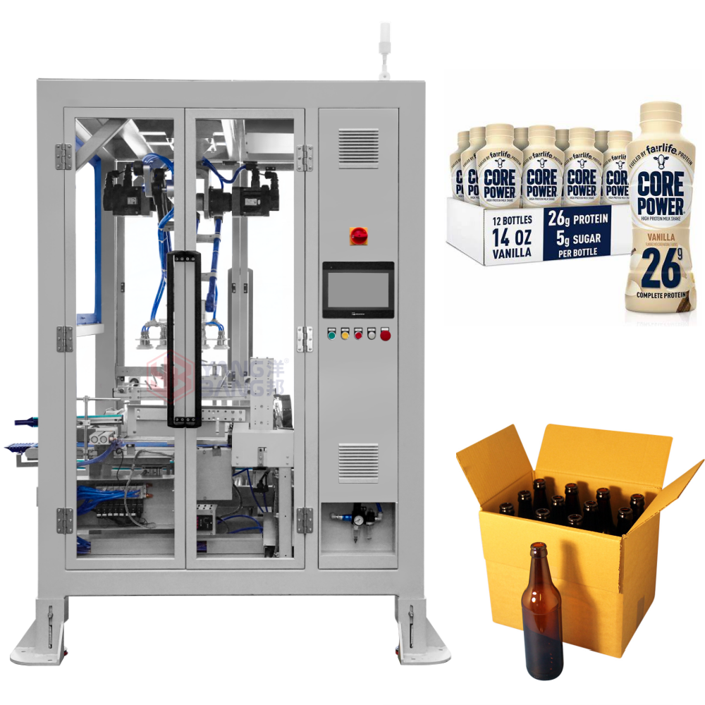 Automatic Robot Arm Pick and Place Beverage Beer Wine Bottle Case Packing Machine