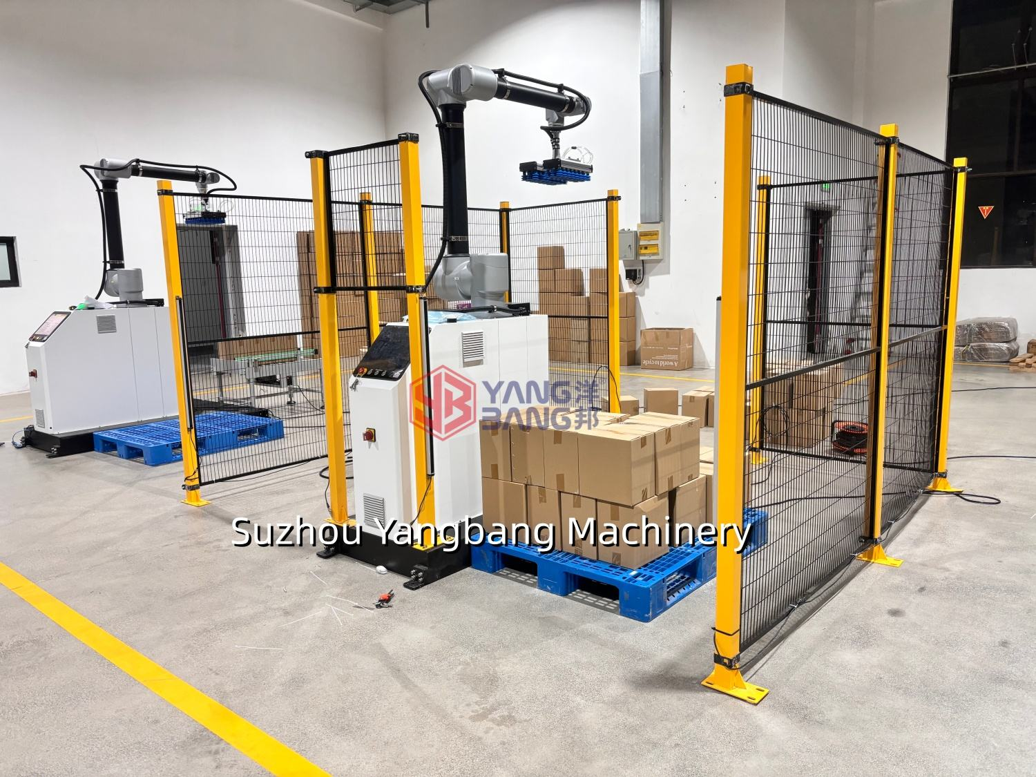 YB-MD35F Automatic Cobot Equipment Heavy Plastic Beverage Beer Crate Stacking Palletizing Machine Used for Production Line