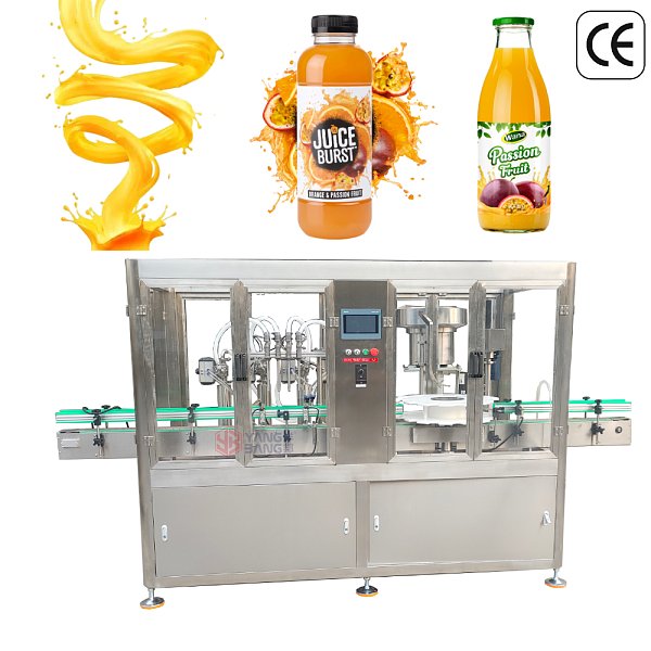 YB-YG4 Series High Precision Automatic Juice Bottling Plant with Rotary Capping Machine for PET and Glass Bottles Juice Filler
