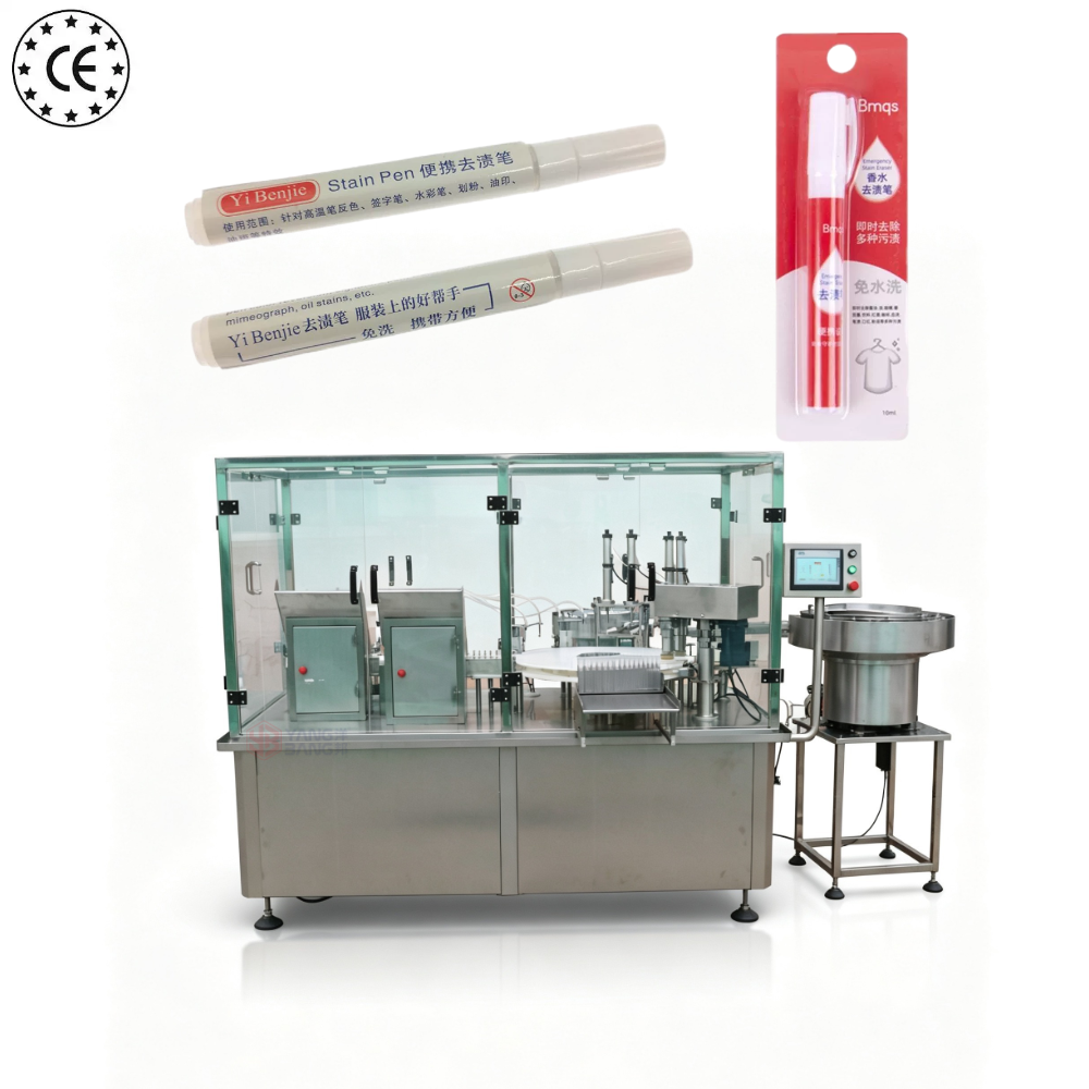 YB-Y4 Full Automatic Stain Remover Pen Filling Machine Laundry Care Detergent Liquid Pen Filler Equipment