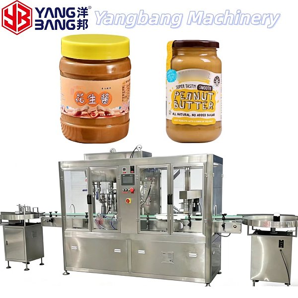 YB-J4B Full Automatic Peanut Butter Glass Round Square Bottle Filling Capping Machine Sauce Filling Line Easy to Operate