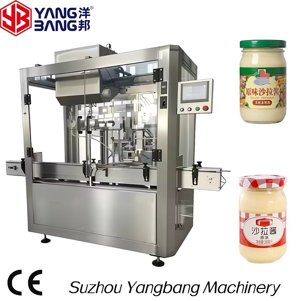 YB-J4B Automatic Salad Sauce Filling Machine High Speed Jar Filling Servo Driven Paste Filling Machine Anti Dripping