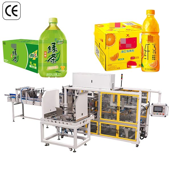 YB-YZX Automatic Wrap-around Case Packer One-piece Cardboard Casing Machine for Beverage and Canned Food Production Line