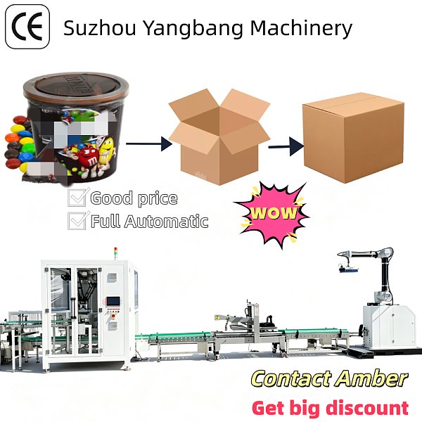 YB-ZX1300-2 Full Automatic Paper Coffee Cup Case Packing Line Industrial Disposable Cup Box Loader and Sealer Machine