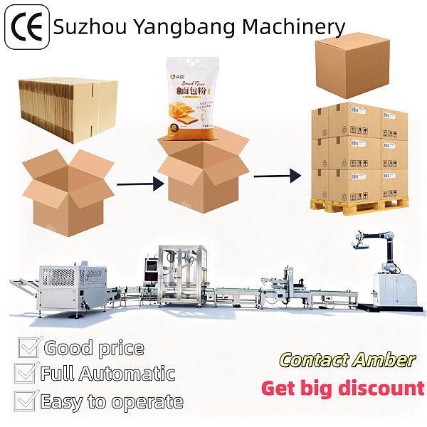 YB-ZXA High Speed Full Automatic Bag Case Packer Machine with Pouch Collating and Loading System for Premade Bags