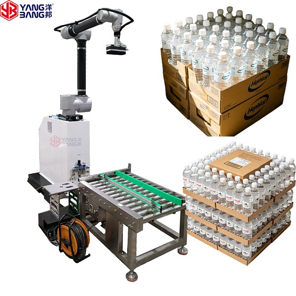 YB-MD35L China Factory High Efficiency Automatic Palletizer for Mineral Water Carton Box and Drinking Water Case Packing Line