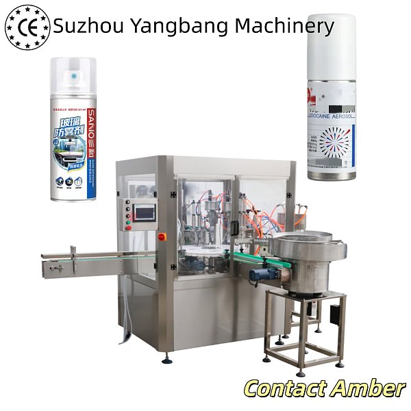 YB-QW2 High Speed Aerosol Can Filling Sealing Machine for Home Care Cosmetic Products China Factory