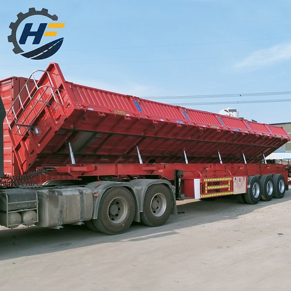 3/4 Axle Drop Side Wall Dump Tipper Semi-Trailer