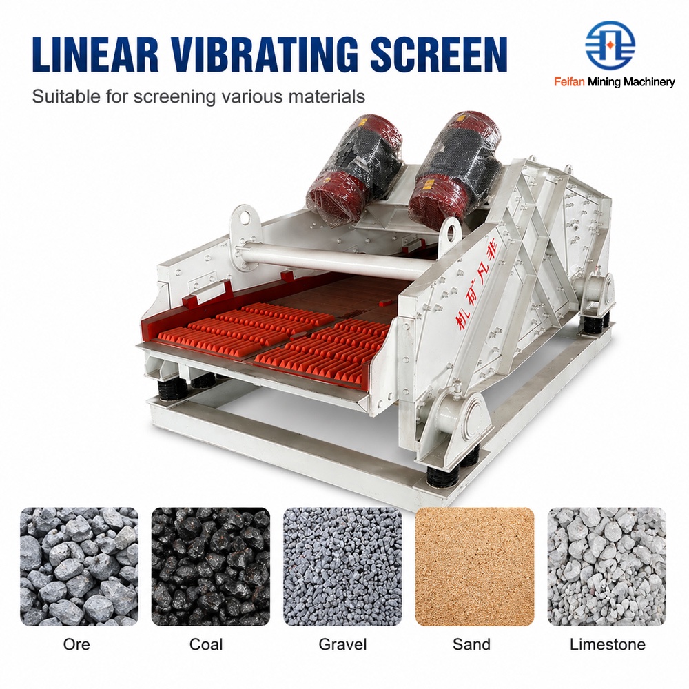 Machine à crible vibrant linéaire pour le traitement des granulats, conçue sur mesure selon les dimensions OEM