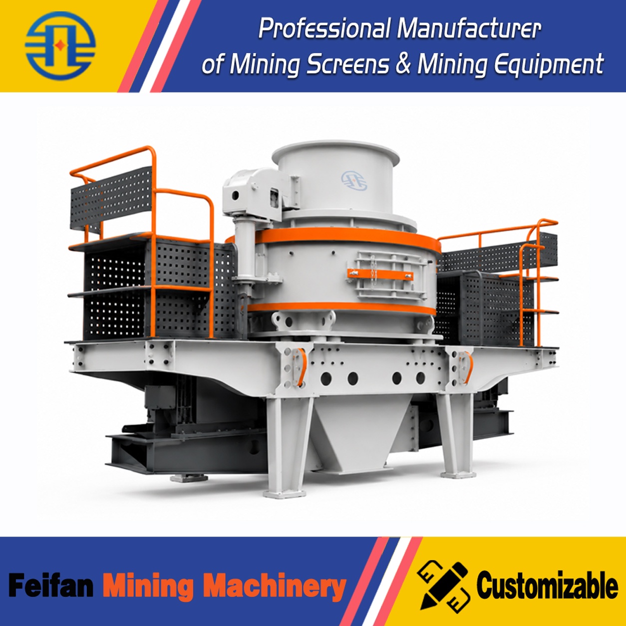 Pièces d'usure OEM économiques VSI-7000 avec rotor fermé et moniteur de vibration pour usine de ciment, clinker et machine à sable de quartz