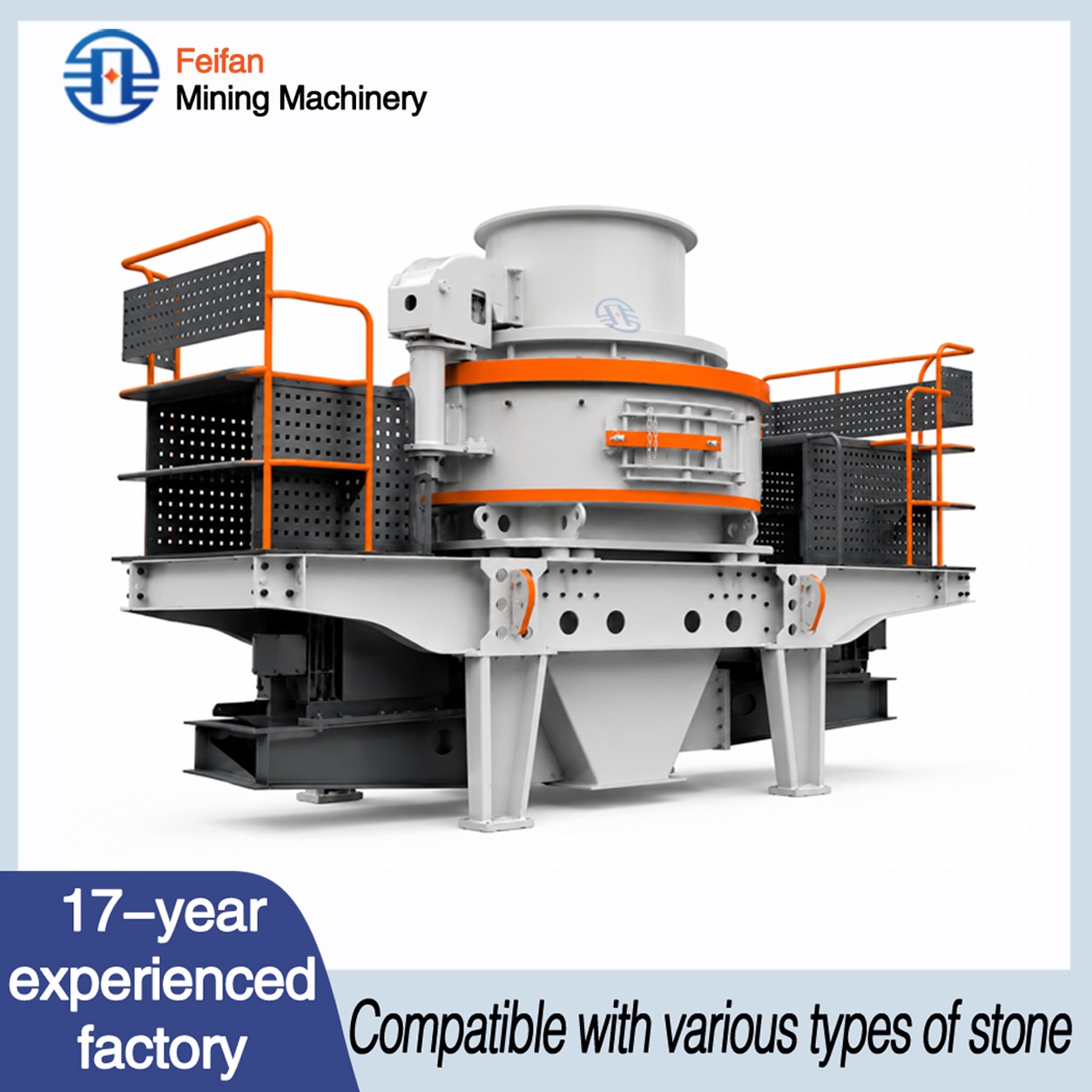 Concasseur VSI FEIFAN Mine Comprehensive Utilization HX-10 d'une capacité de 50 à 500 t/h avec revêtement annulaire pour le traitement des stériles et des résidus