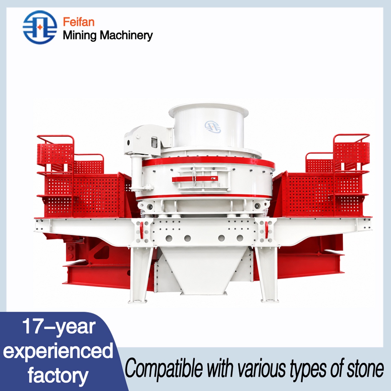 Machine de traitement des matériaux en vrac OEM grande capacité VSI-8000 avec rotor ouvert et lubrification à l’huile mince pour le traitement fin du minerai de quartz