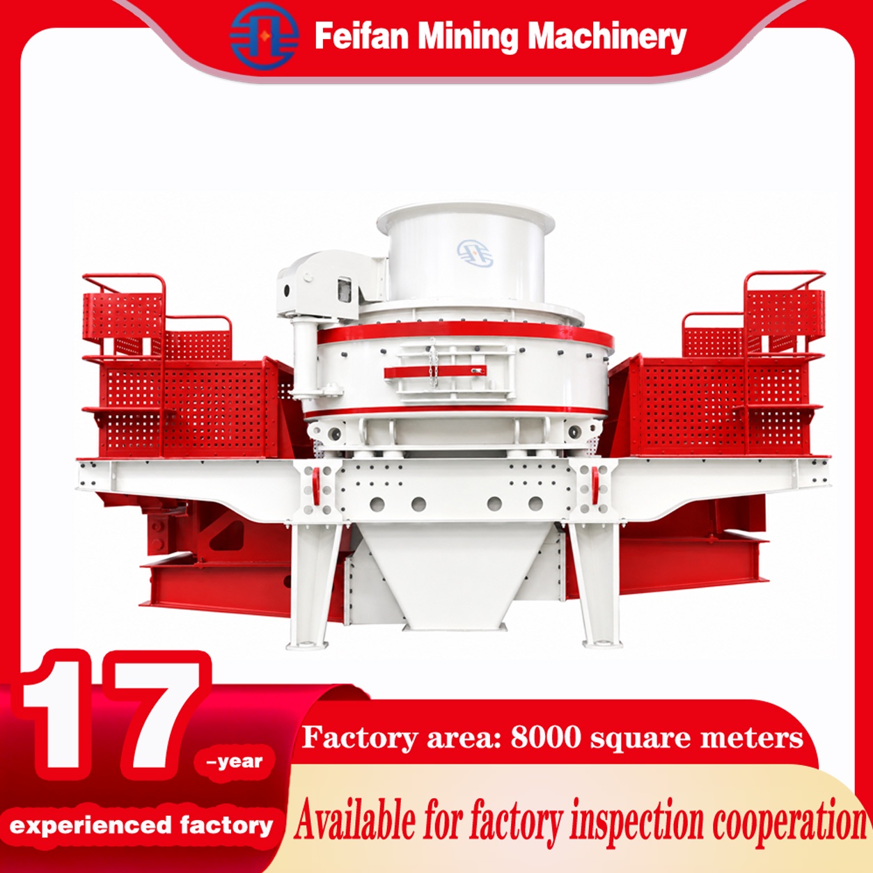 FEIFAN Modes de concassage double à haute efficacité VSI-7000 avec revêtement résistant à l'usure et moniteur de vibrations pour concasseur VSI de fabrication de sable pour pierre mixte