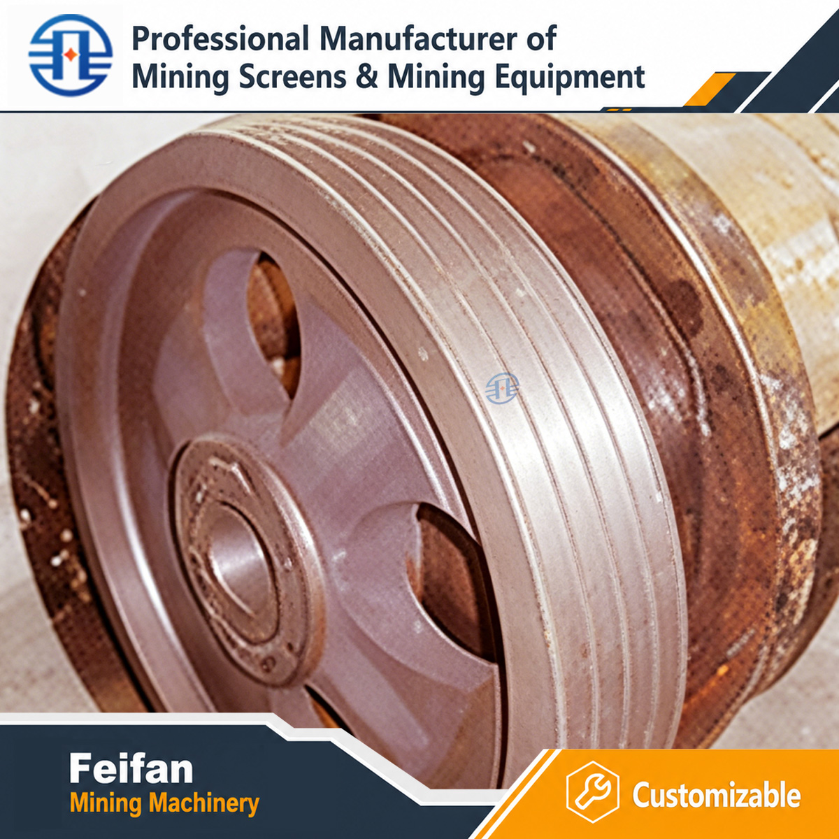 Pièces de rechange OEM FEIFAN pour concasseurs miniers, gamme complète de composants résistants à l'usure pour ligne de production d'agrégats