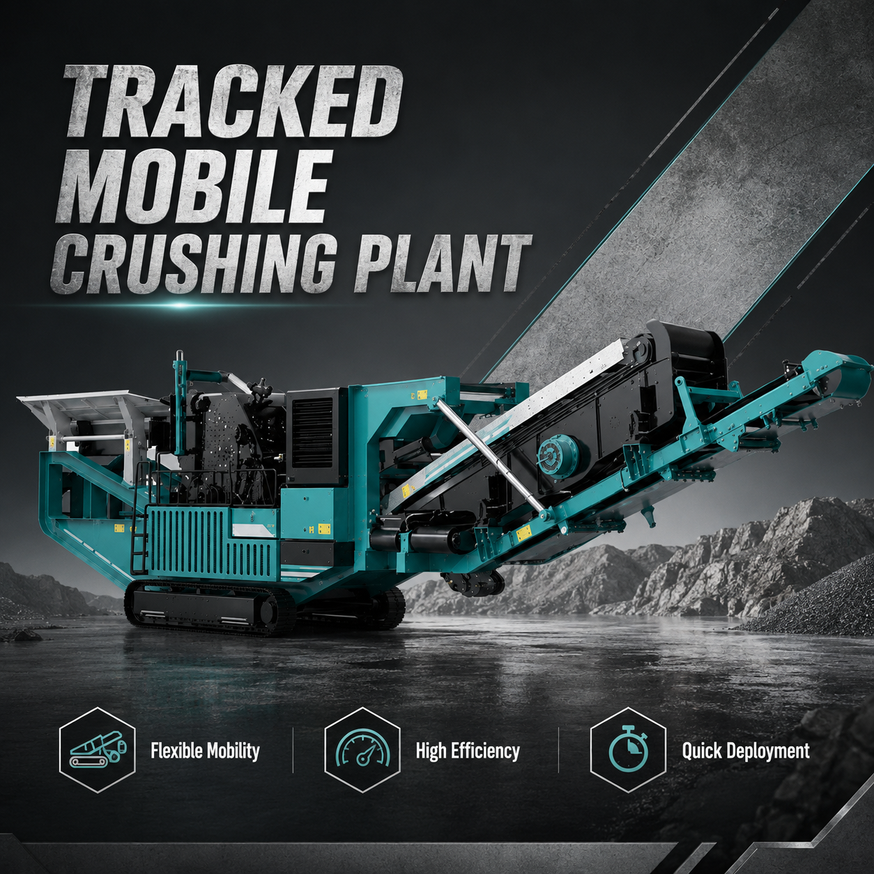 FEIFAN Équipement de concassage mobile sur chenilles OEM pour la production d'agrégats de carrière, avec mobilité flexible et coûts de transport réduits, installation de concassage mobile sur chenilles