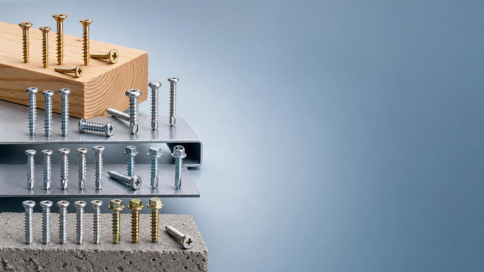 Screw Types Explained for Wood, Metal, and Concrete Jobs