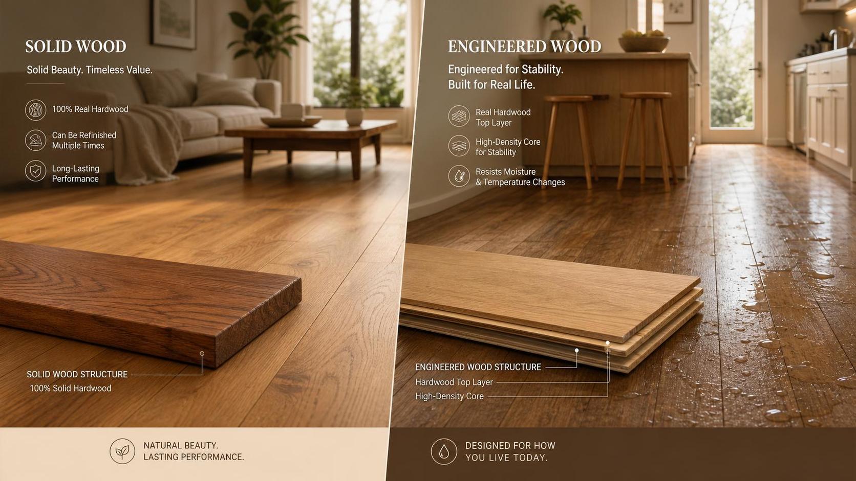 Engineered Wood Flooring vs Solid Wood Flooring: Pros, Limits, and Best Uses