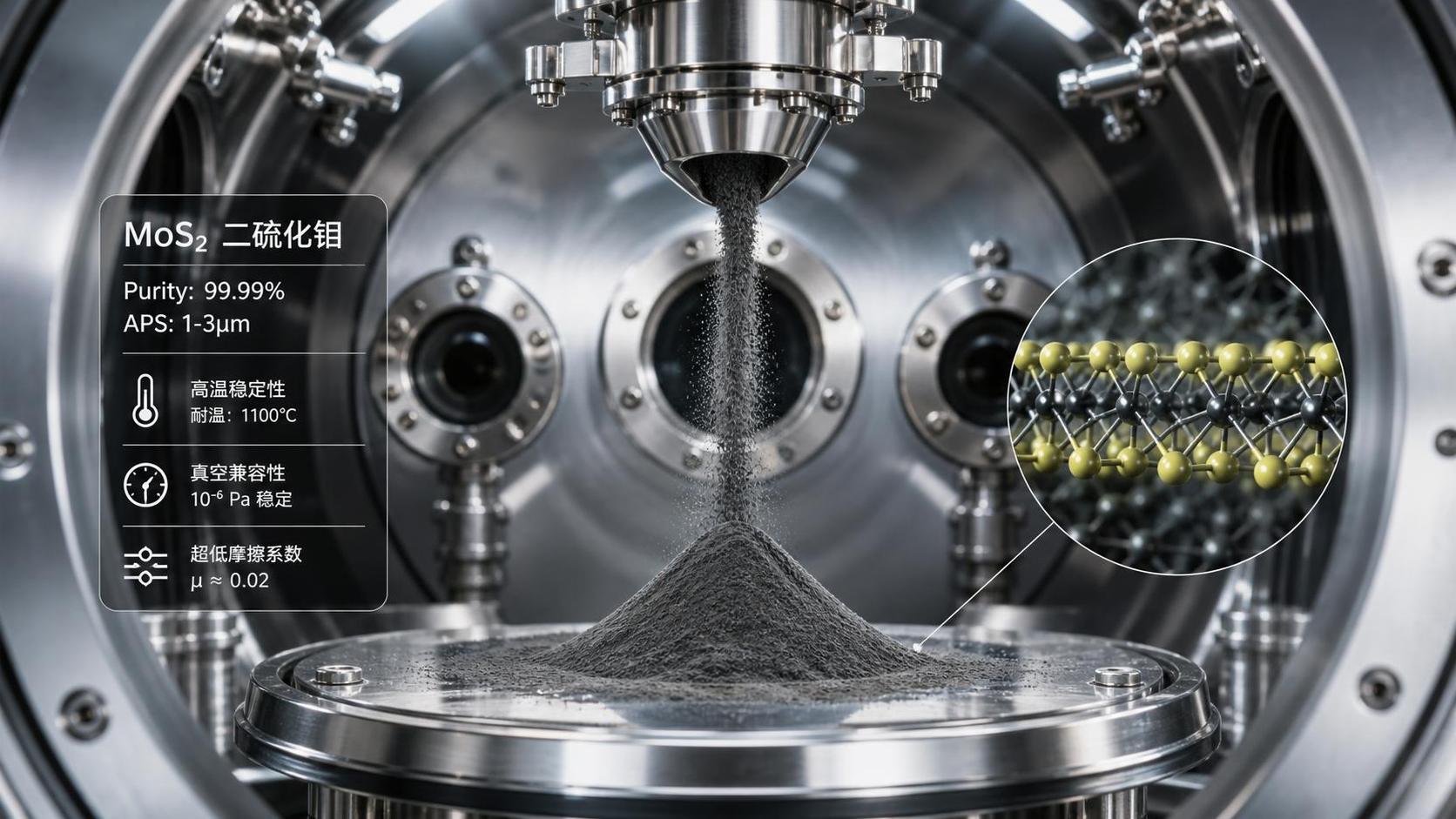 High-Purity Molybdenum Disulfide Powder Targets Extreme Environment Lubrication