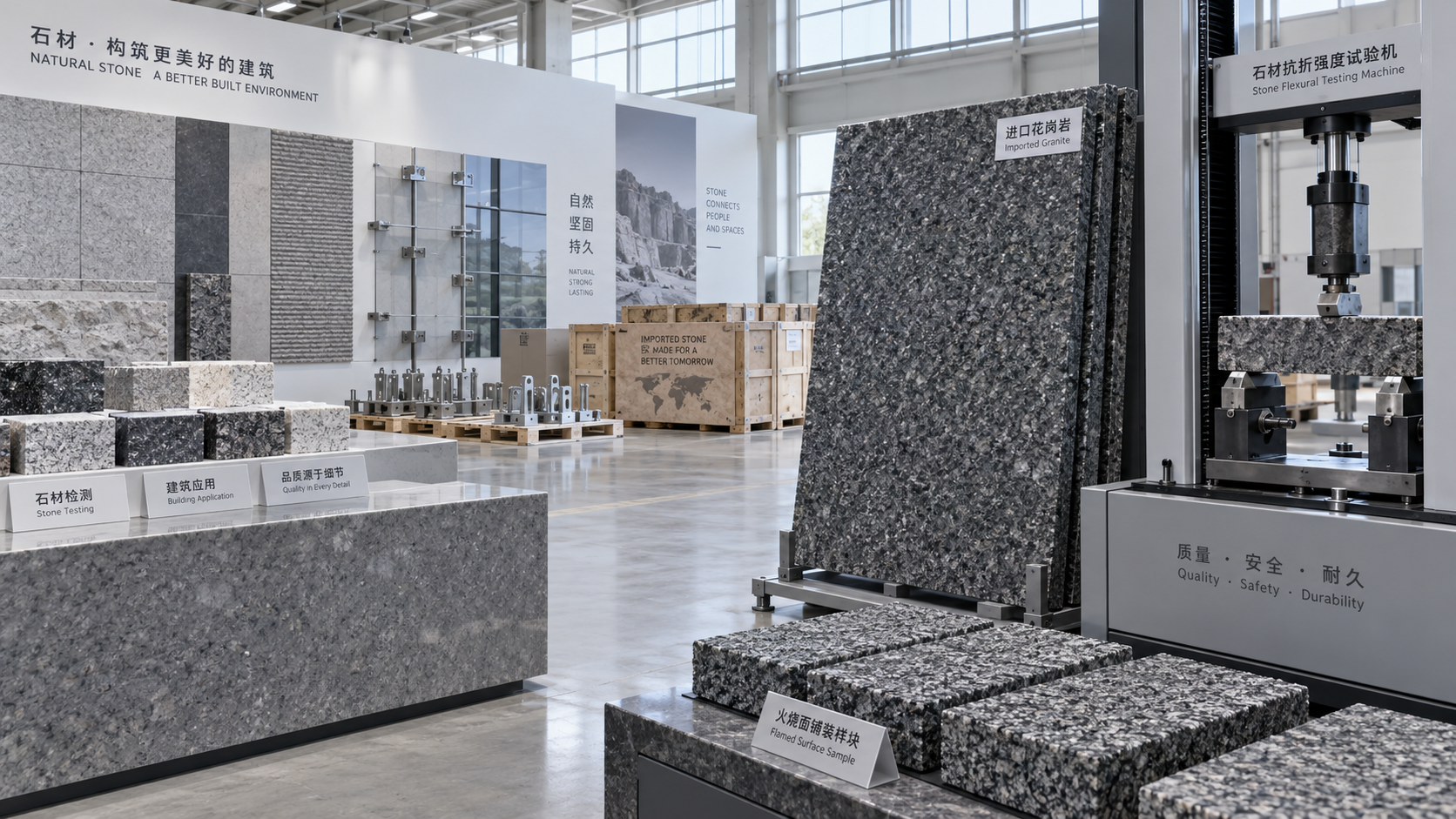 Which compliance standards apply to imported granite for building projects?