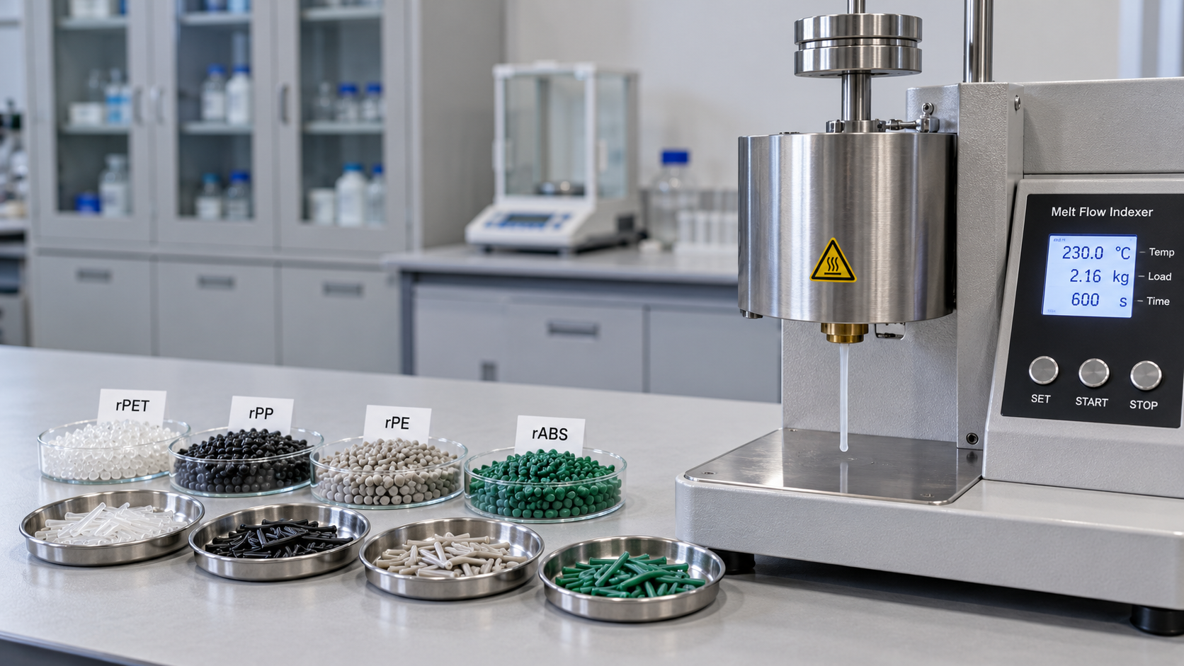 How to test melt flow consistency in batches of recycled plastics