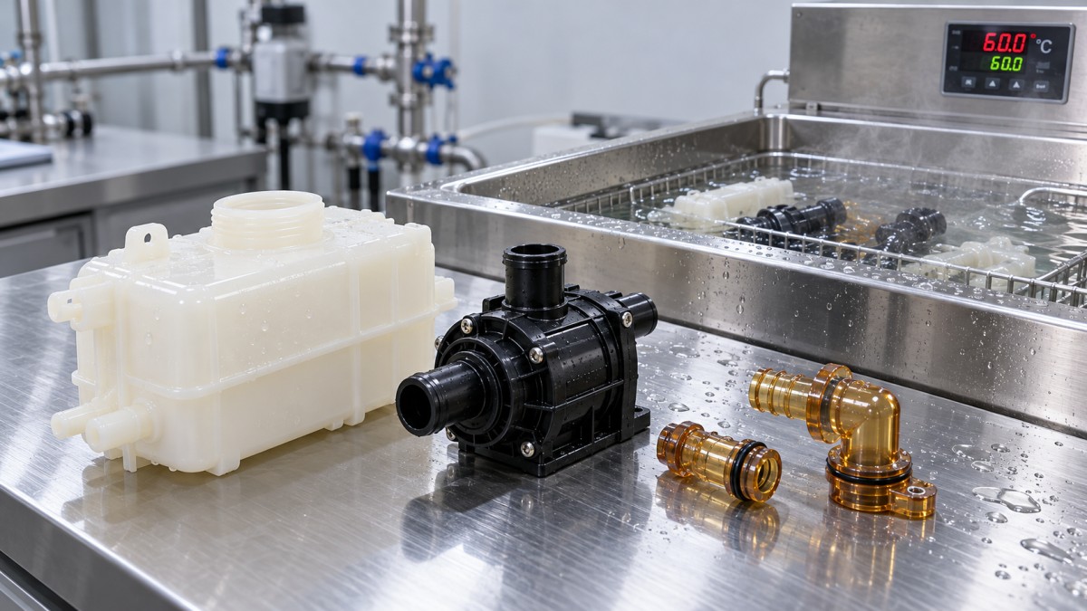 Which appliance resins withstand repeated hot-water exposure?