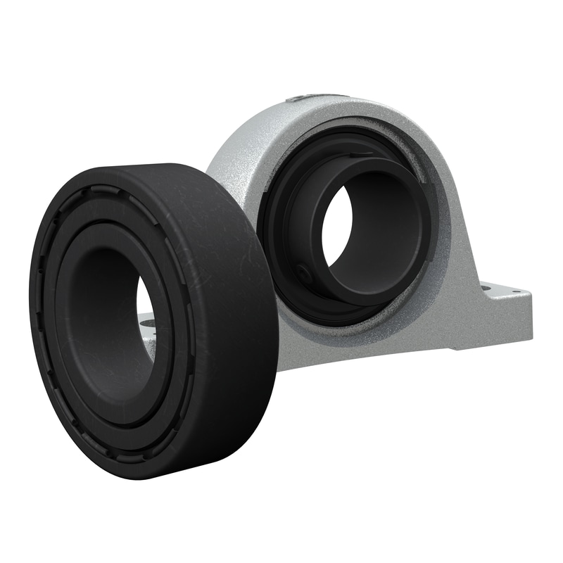Insert bearings for high temperature applications with set screws