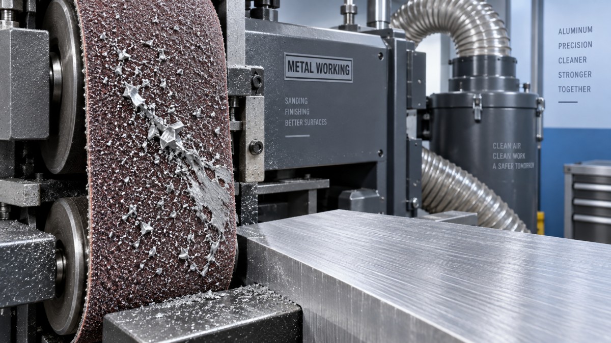 Why does a metal sanding machine belt clog when sanding aluminum? Why does a metal sanding machine belt clog when sanding aluminum?