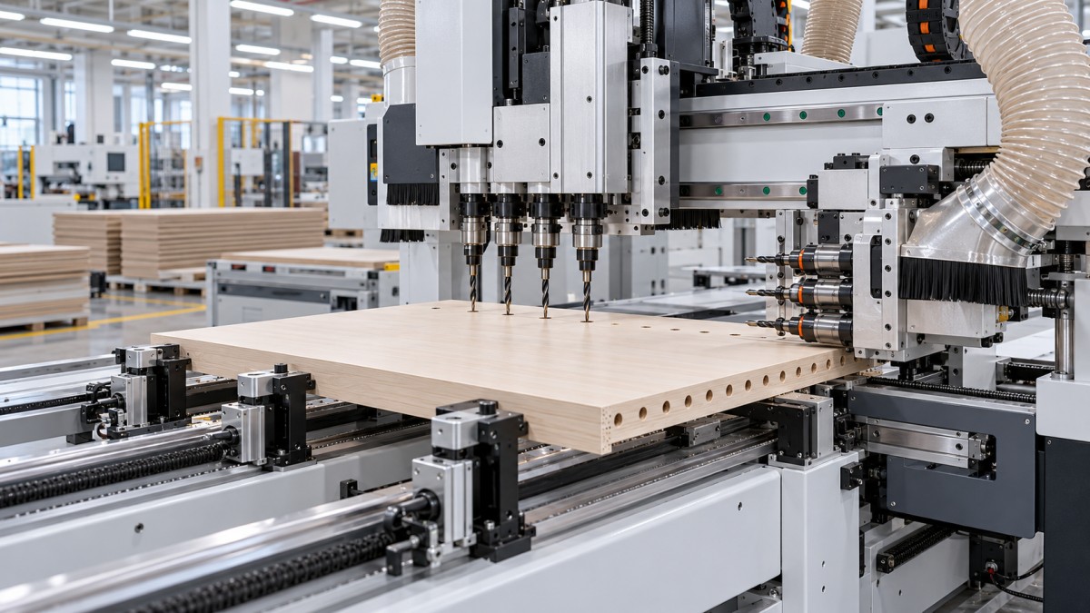 ماكينات الحفر CNC للأثاث: كيف يؤثر ترتيب المغازل في زمن الدورة ماكينات الحفر CNC للأثاث: كيف يؤثر ترتيب المغازل في زمن الدورة