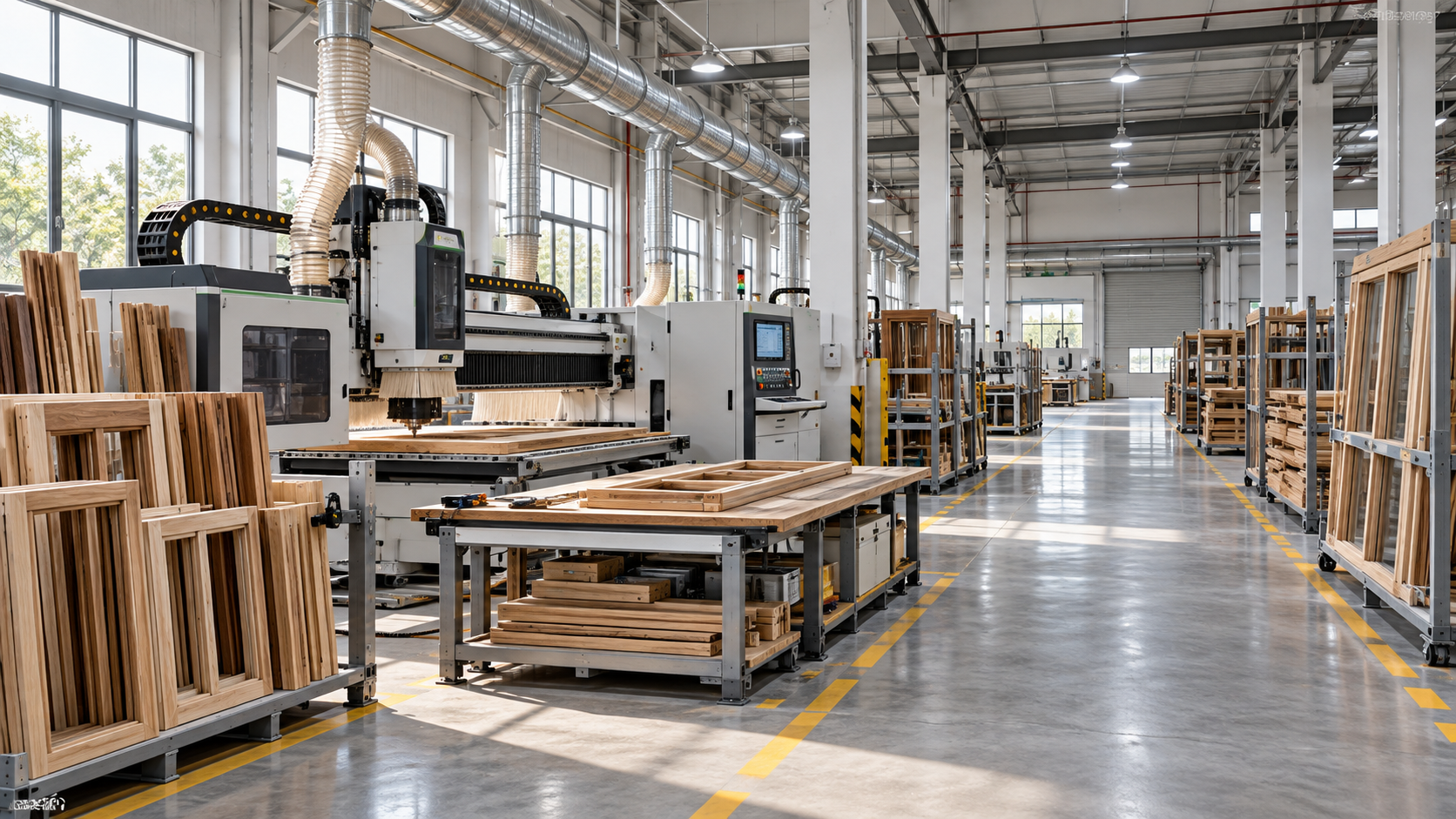 Planning a Woodworking Machine Layout for Custom Door and Window Production