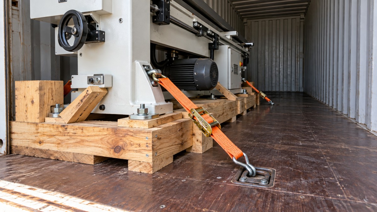 How to block and brace woodworking machines in an export container How to block and brace woodworking machines in an export container