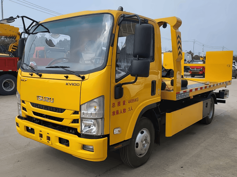ISUZU 4x2 5 toneladas Camión grúa de rescate con plataforma plana