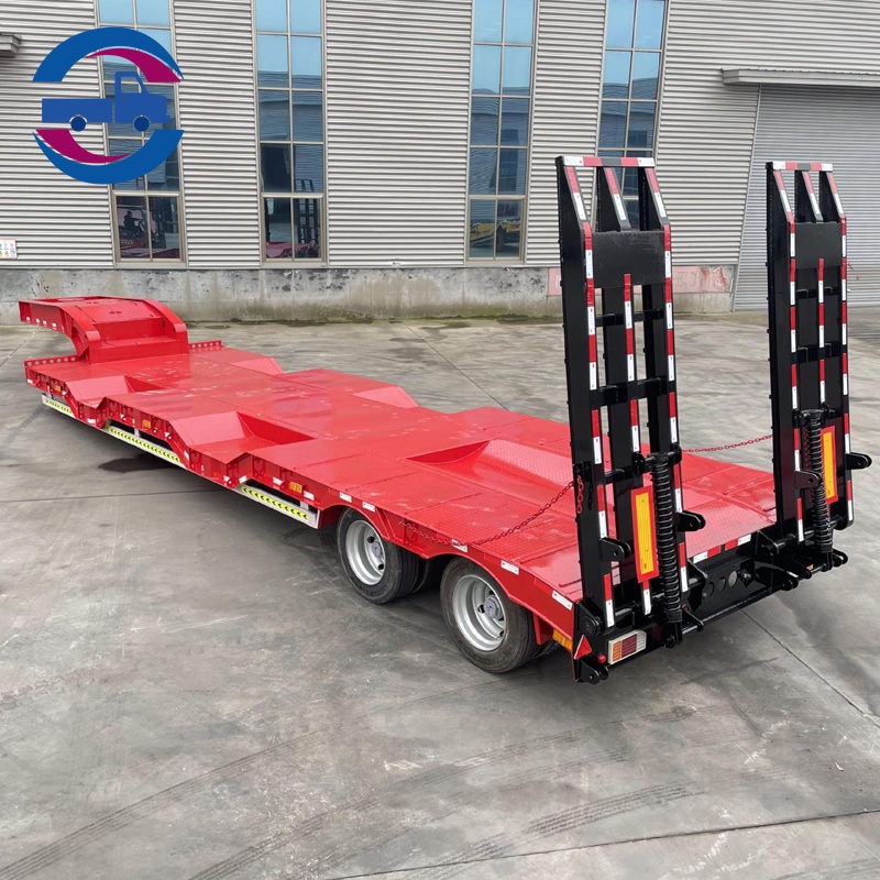 2 Axle 50 Ton Low Bed Semi Trailer