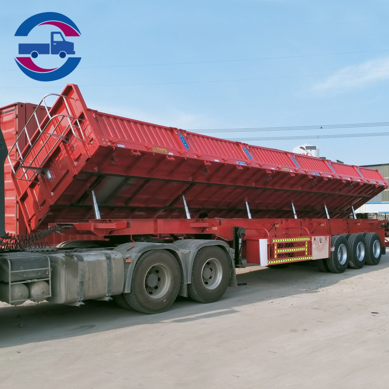3/4 Axle Drop Side Wall Dump Tipper Semi-Trailer