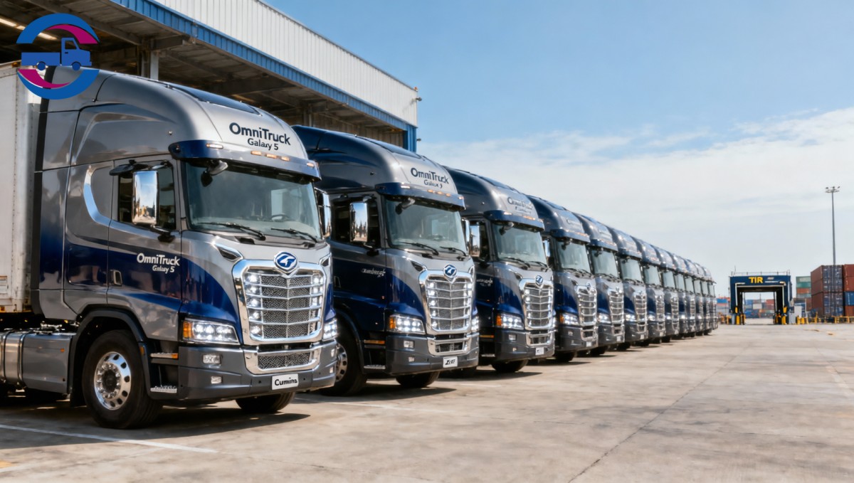 OmniTruck Galaxy 5 Fuel Tractor Trucks Delivered to Qingdao TIR Route OmniTruck Galaxy 5 Fuel Tractor Trucks Delivered to Qingdao TIR Route