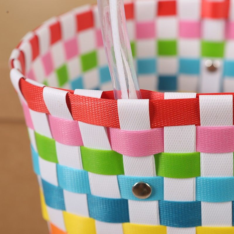 New Plastic Woven Gift Basket/Handbag/Souvenir Basket with Fresh Style Beach Bag/Tote Bag for Women