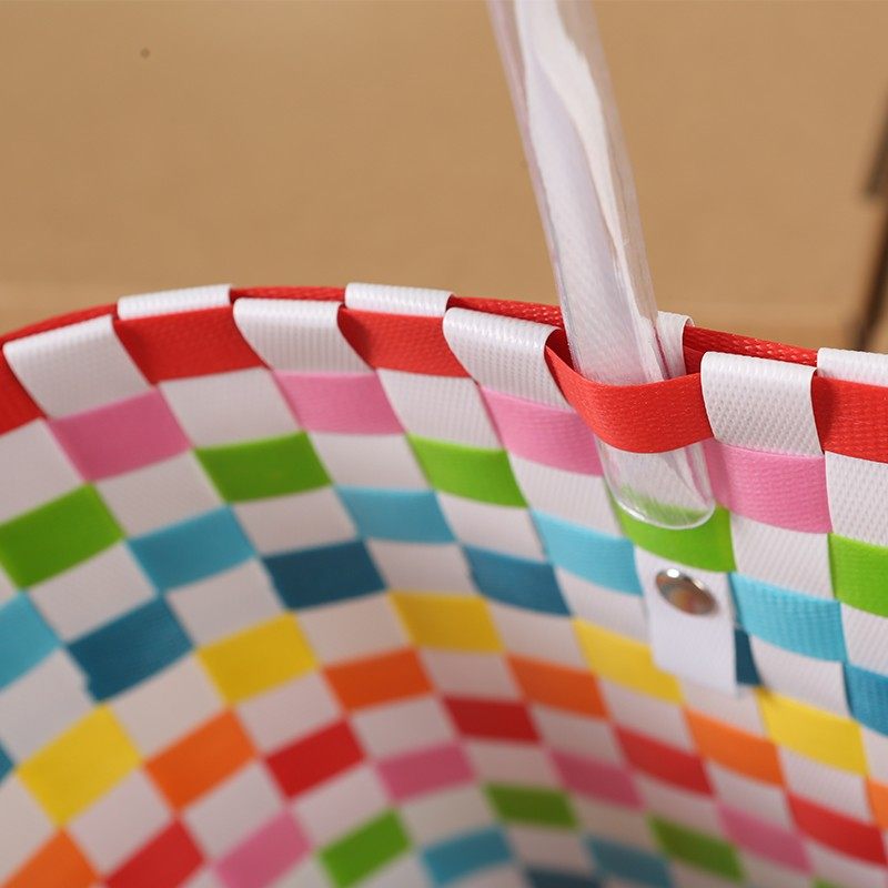 New Plastic Woven Gift Basket/Handbag/Souvenir Basket with Fresh Style Beach Bag/Tote Bag for Women