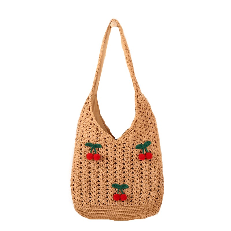 Stylish Cherry Woven Shoulder Bag