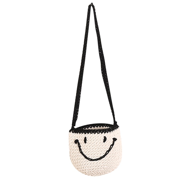 Korean style smiley face woven bag