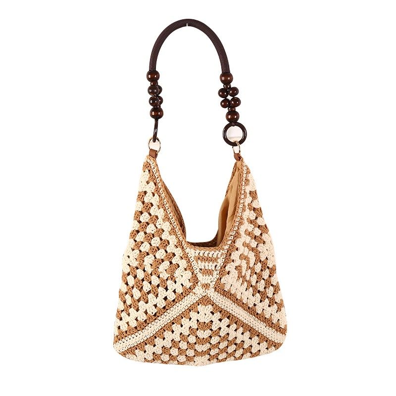 Ethnic beaded woven bag