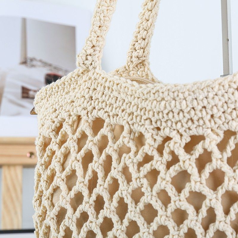 Forest-style cotton rope mesh bag