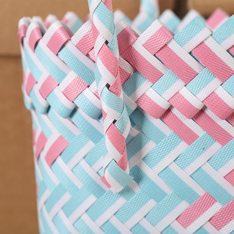 Simple children's woven plastic basket, women's handbag, everyday matching basket, gift basket