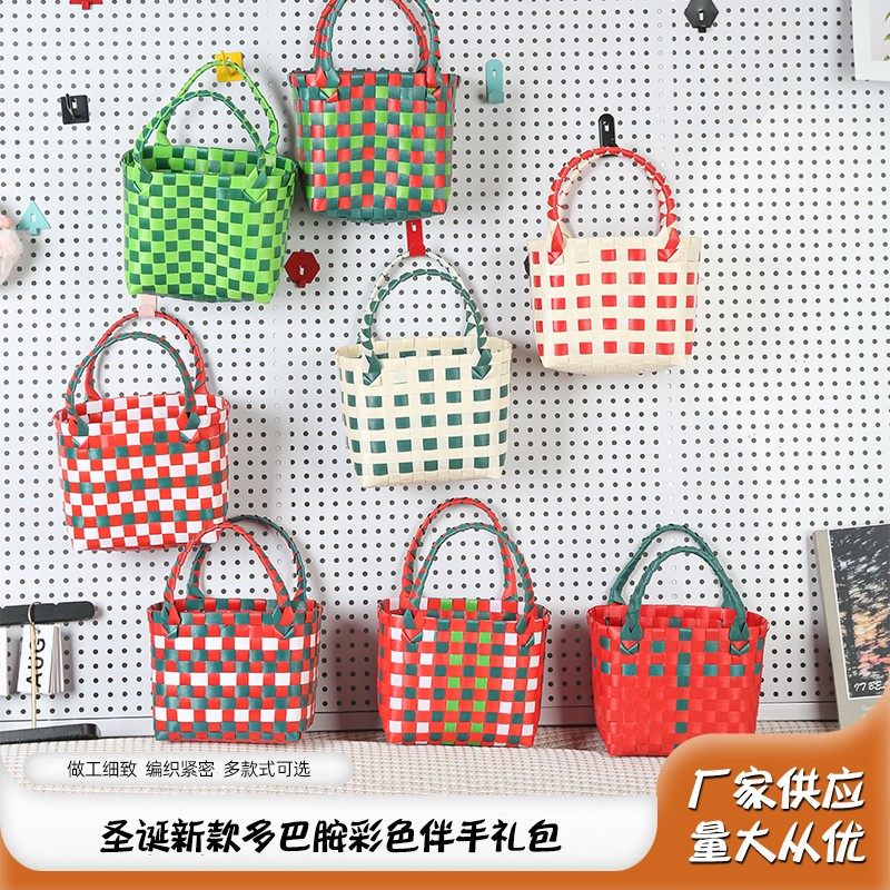 New Christmas Dopamine-Infused Colorful Gift Bag, Large Capacity Handbag, Crossbody Bag, Versatile for Outings