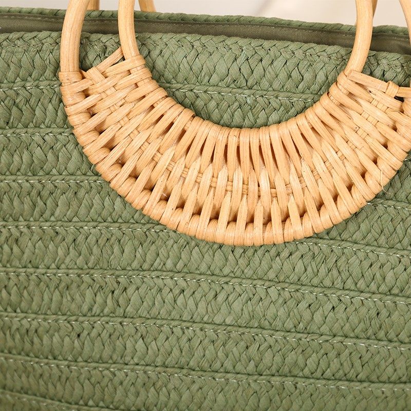 Instagram-worthy woven tote bag, perfect for beach vacations, rattan and straw woven bag